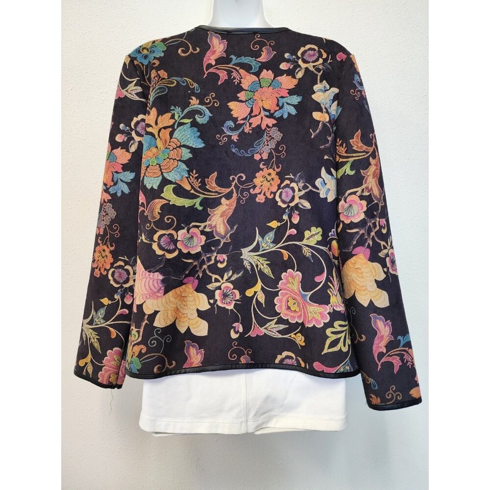 Lauren Hansen Blazer Jacket Women Medium Colorful Floral Zip Art Festival - Picture 9 of 11